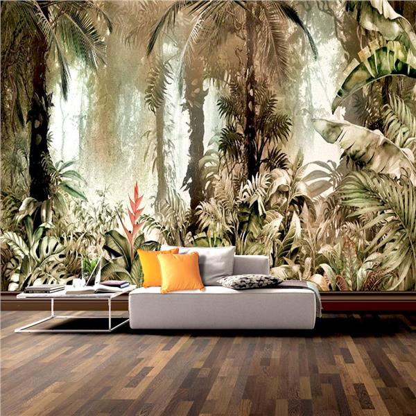 Tropikal Orman Özel Tasarım Duvar Kağıdı