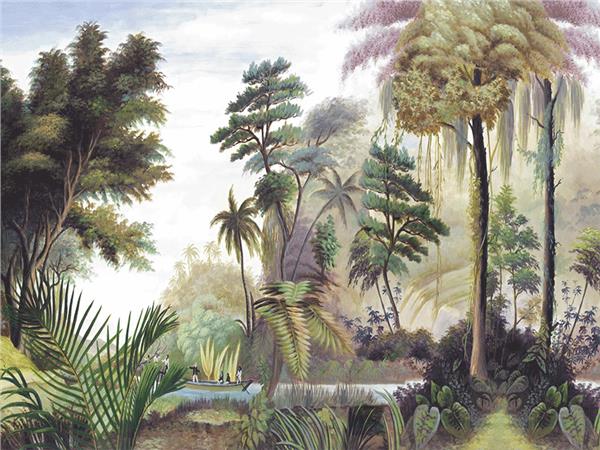 Tropikal Ağaçlar ve Yapraklar Duvar Kağıdı