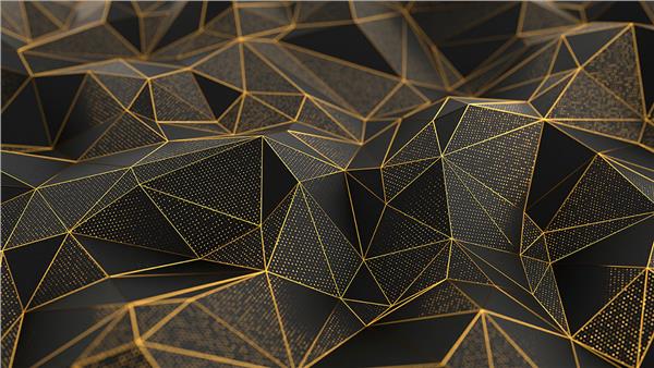 Gold Ton Çizgili Modern Geometrik Desenli Duvar Kağıdı