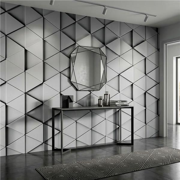 Modern Geometrik Derinlik Desenli Duvar Kağıdı