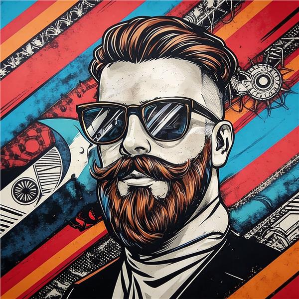 Pop Art Stil Erkek Kuaförü Duvar Kağıdı