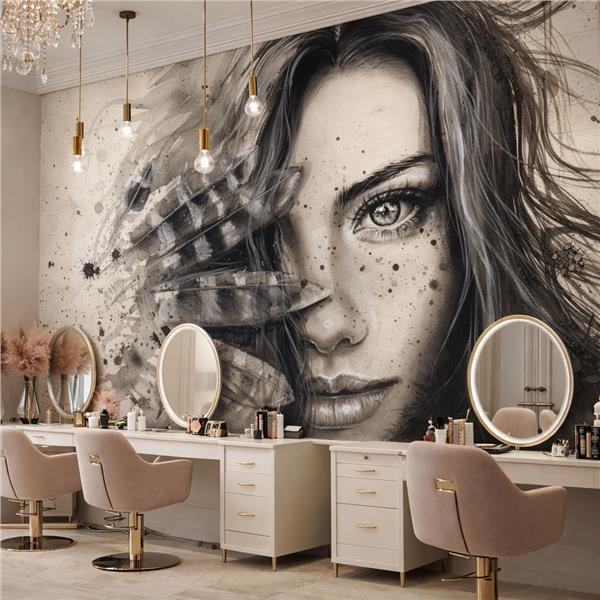 Modern Güzellik Salonu Kadın Kuaförü Duvar Kağıdı