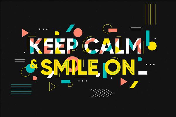 Keep Calm & Smile On Motivasyon Ofis Duvar Kağıdı