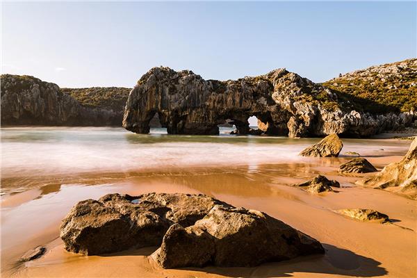 Sarı Kumsal 3 Boyutlu Deniz Manzaralı Duvar Kağıdı
