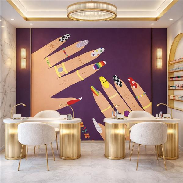 Nail Art Tırnak Güzellik Salonu Duvar Kağıdı