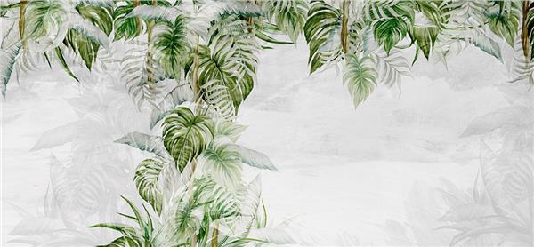 Vintage Yapraklar Tasarım Duvar Kağıdı