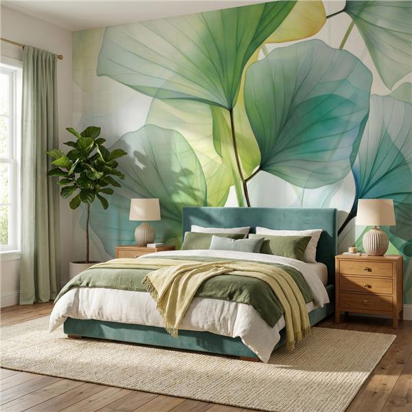 Zarif Yaprak Desen Duvar Kağıdı