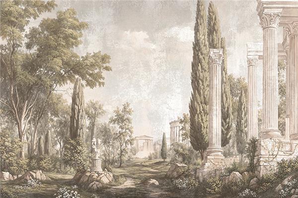 Antik Roma Sütunlu Duvar Kağıdı | Klasik Mimari Desenli Duvar Kağıdı |