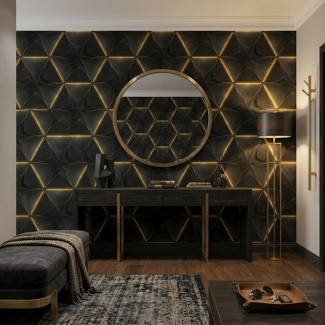 Geometrik Desenli Duvar Kağıdı | Derinlik Etkili Duvar Kağıdı